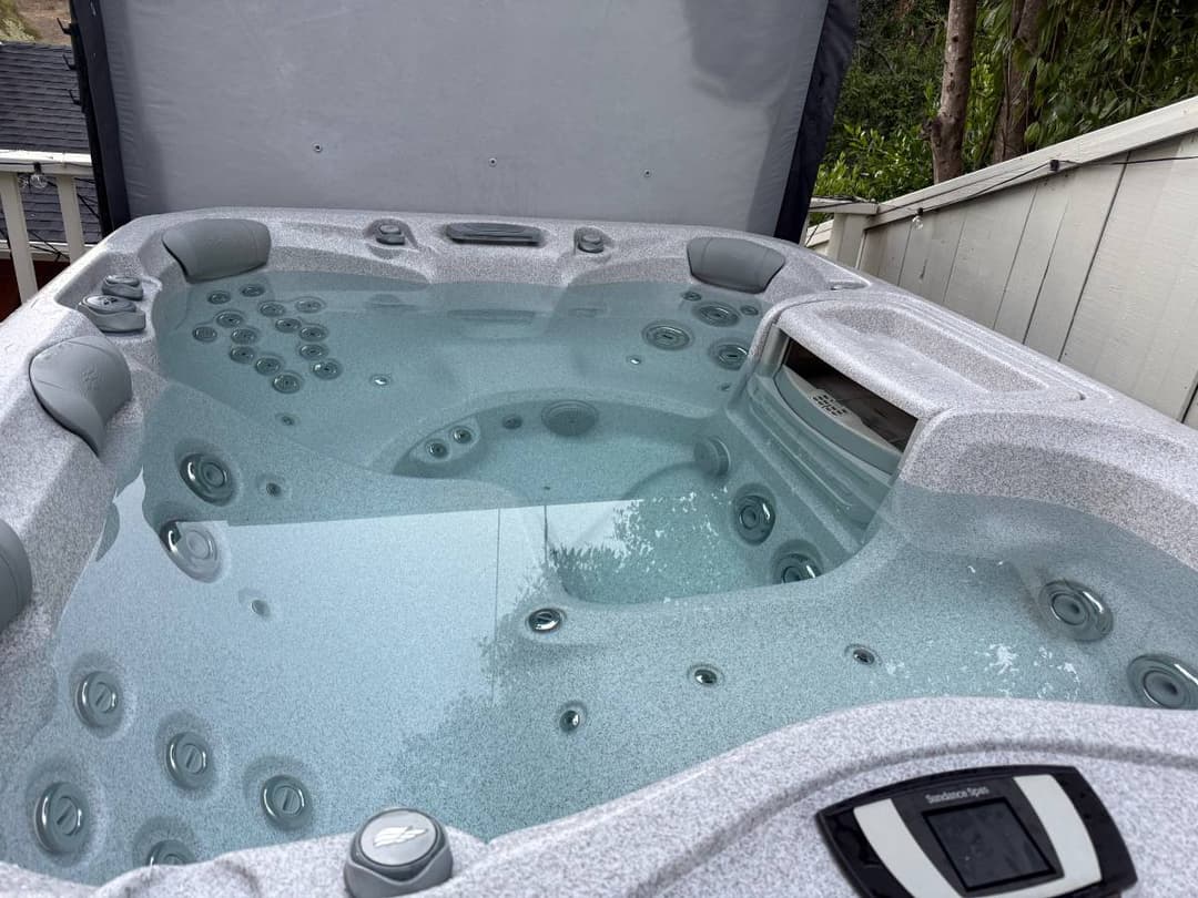 Spa and hot tub cleaned with clear water after professional spa service