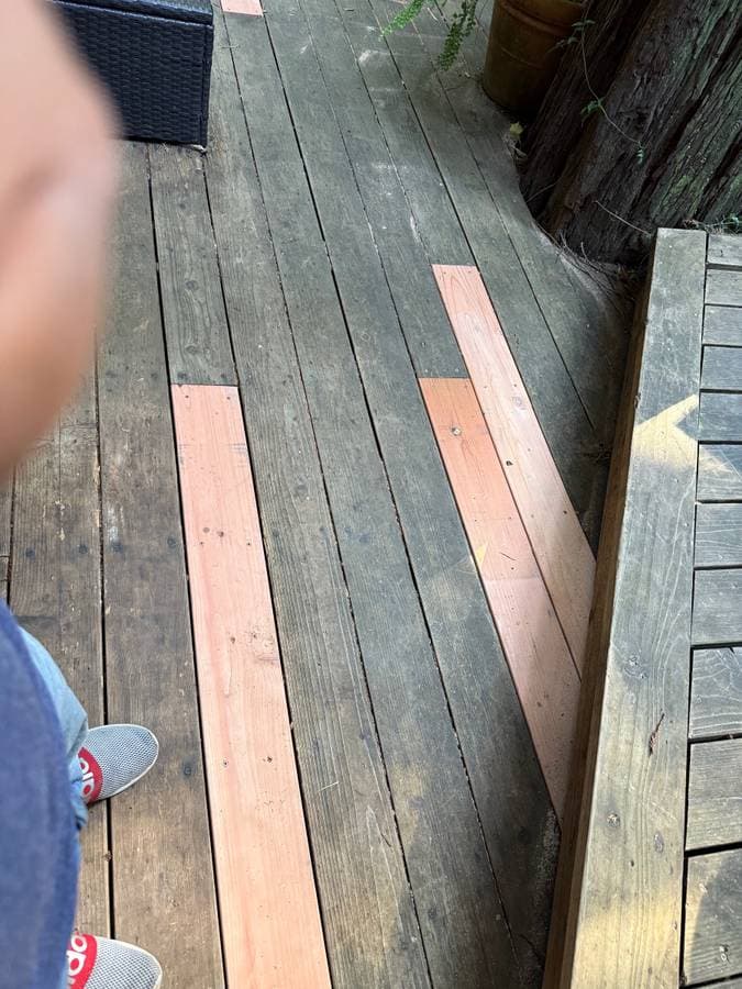 Pool deck and drainage area inspected during service visit